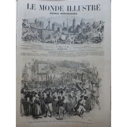 1858 MI FETE QUIMPER NAPOLEON 3 IMPERATRICE EUGENIE FOULE