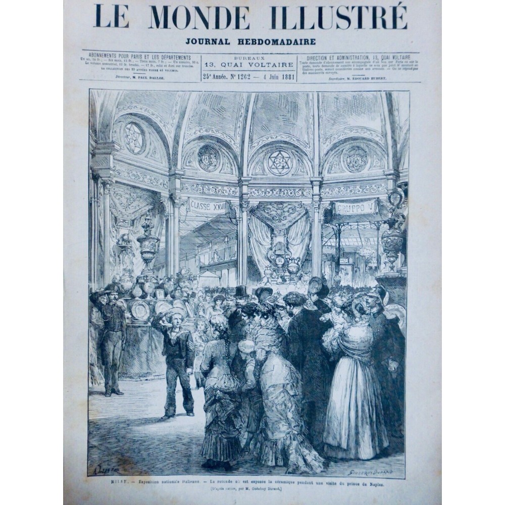 1881 FEMMES PEINTRES MILAN EXPOSITION CERAMIQUE