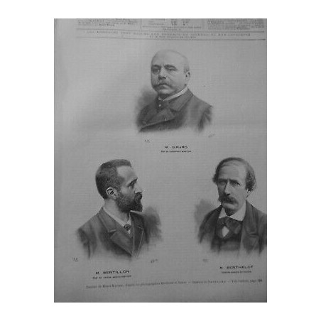 1892 M.GIRARD CHEF LABORATOIR BERTILLON SEVICE ANTHROPOMETRIE BERTHELOT CHIMISTE