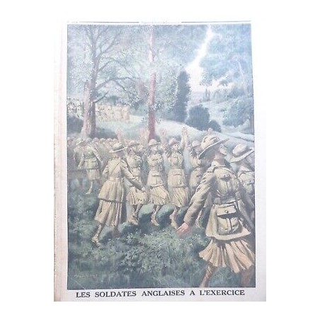 1917 PJ GUERRE FEMMES SOLDATES ANGLAISES EXERCICE