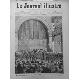 1879 DISTRIBUTION PRIX ECOLE JEUNES AVEUGLES DESSIN JULES DESPRES