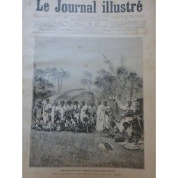 1890 JARDIN ACLIMATATION PRESENTATION ETRES HUMAINS SOMALIS DESSIN HENRI MEYER