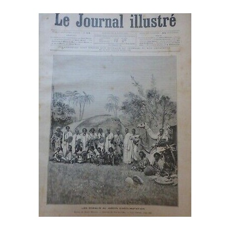 1890 JARDIN ACLIMATATION PRESENTATION ETRES HUMAINS SOMALIS DESSIN HENRI MEYER