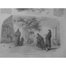 1850 I MOINES JOUANT BOULES MONASTER ROME