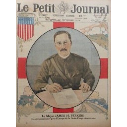 1918 PJ MAJOR JAMES H.PERKINS HAUT COMMISSAIRE EUROPE CROIX ROUGE AMERICAINE