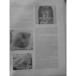 1908 I ANTHROPOMETRIE EMPREINTE DIGITALE DOIGT BOUTEILLE EXAMEN M.BERTILLON