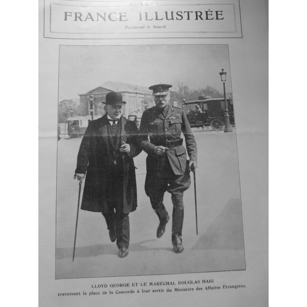 1917 FI GUERRE LLOYD GEORGE PARIS CONCORDE DOUGLAS HAIG