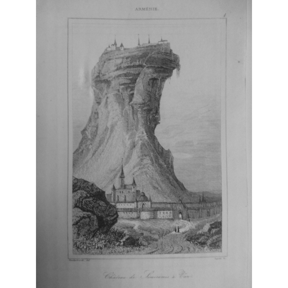 1835 GRAVURE ARMENIE CHATEAU SEMIRAMIS VAN