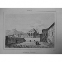 1835 GRAVURE ARMENIE MOSQUEE ERZEROUM ERZURUM RELIGION