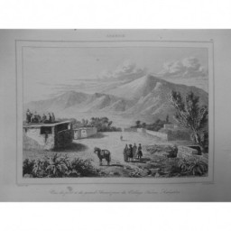 1835 GRAVURE ARMENIE PETIT GRAND ARARAT VILLAGE TATARE SIRBAGHAN MONTAGNES