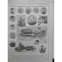 1906 COURSE VOITURE COUPE VANDEBILT CONCURRENCE DUEL FRANCO ITALIEN