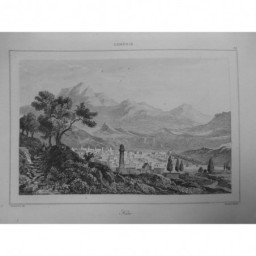 1835 GRAVURE ARMENIE VILLE KARS MONTAGNES