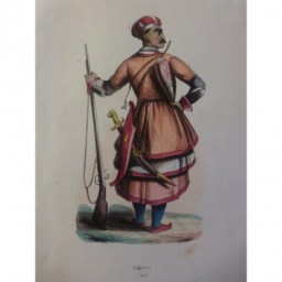 1846 GRAVURE CIRCASSIEN HOMME SOLDAT