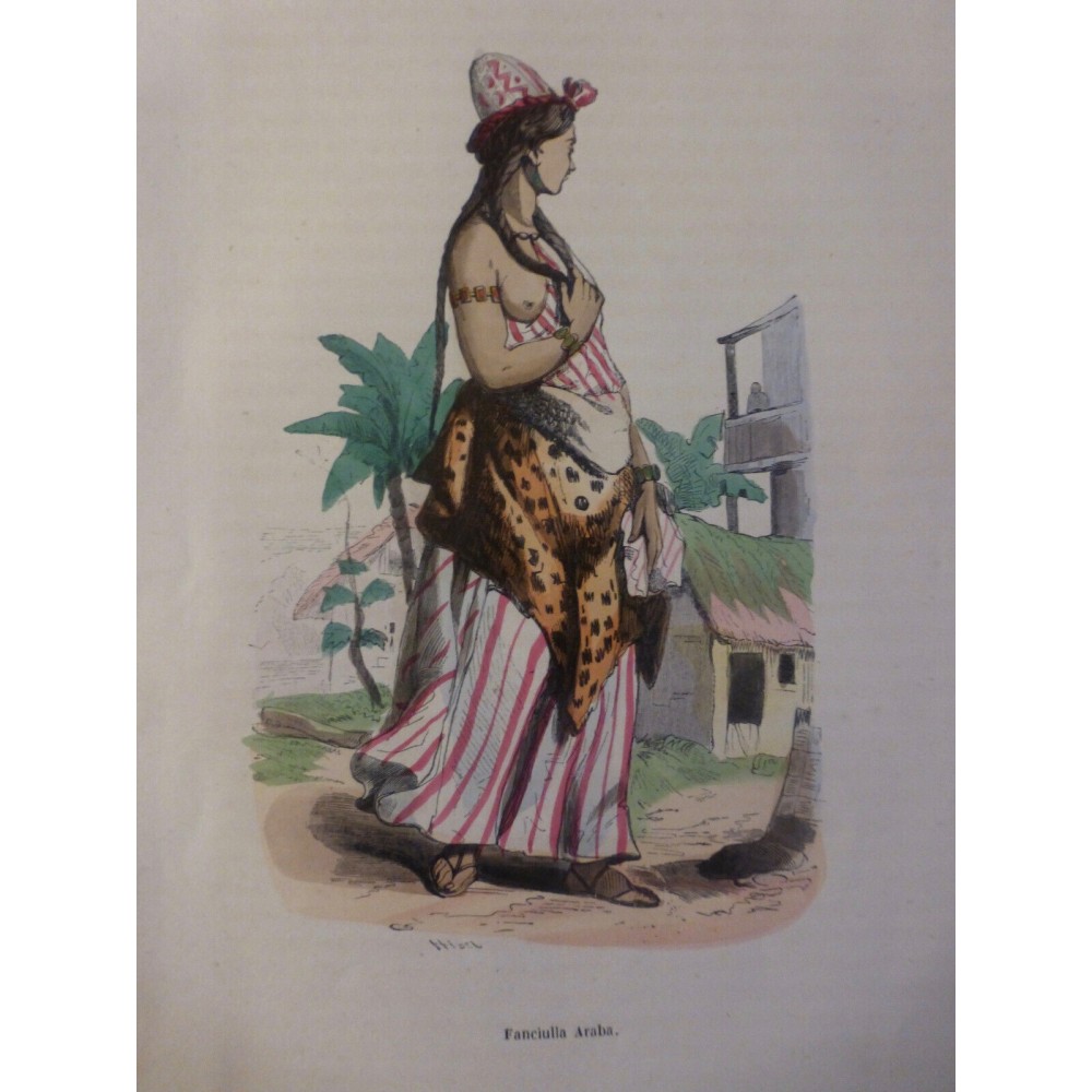 1846 GRAVURE MONDE ARABE FEMME