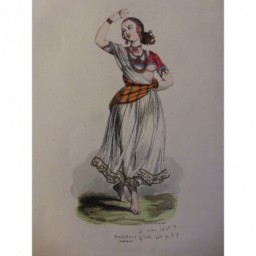 1846 GRAVURE FEMME DANSEUSE INDE BAJADERA