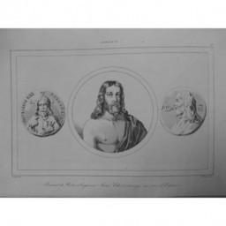 1835 GRAVURE ARMENIE PORTRAIT JESUS CHRIST ROI EDESSE RELIGION