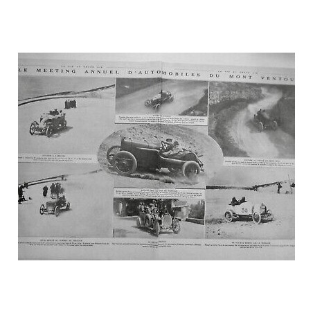 1912 COURSE VOITURE CIRCUIT MONT VENTOUX SOMMET GRUA JUVANON BOILLOT RECORD