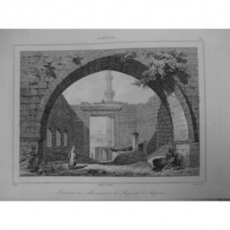 1835 GRAVURE ARMENIE INTERIEUR MONUMENT AUGUSTE ANGORA