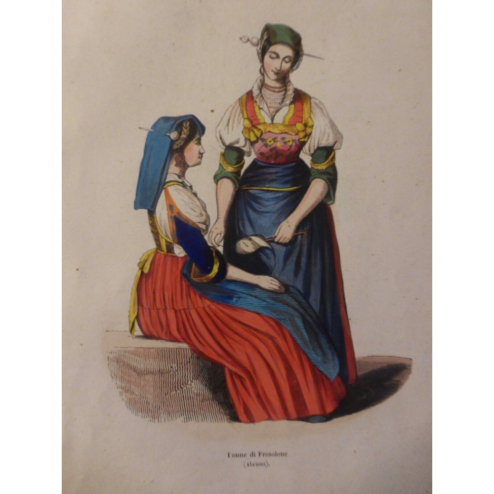 1846 GRAVURE ITALIE FEMME ABRUZZI