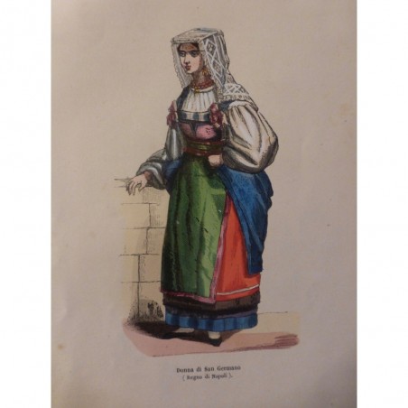 1846 GRAVURE ITALIE FEMME NAPLE