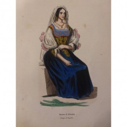 1846 GRAVURE ITALIE FEMME POTENZA