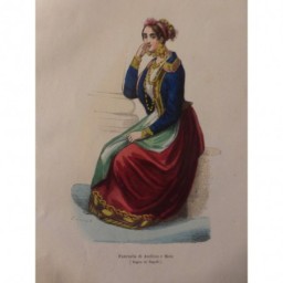 1846 GRAVURE ITALIE FEMME  AVELLINO E MOLA