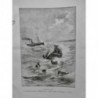 1895 UI NAUFRAGE NAVIRE BOULOGNE /MER ACCIDENT RADE TEMPETE LAME CANOT SAUVETAGE