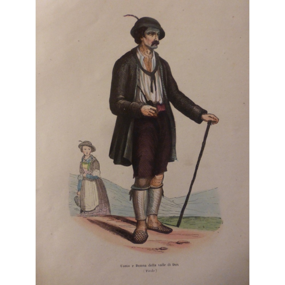 1846 GRAVURE BAVIERE HOMME SCHLIRSEE