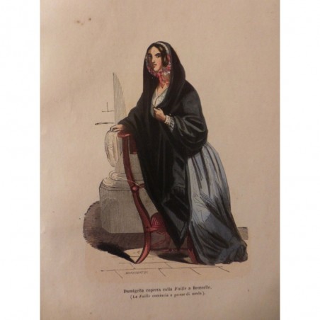 1846 GRAVURE FEMME BRUXELLE