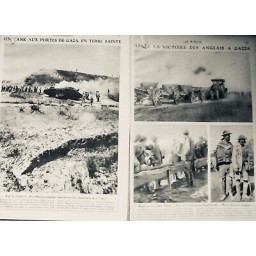 1917 GAZA TERRE SAINTE VICTOIRE ANGLAIS TURC TANK 2 JOURNAUX