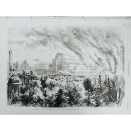 1867 MI ANGLETERRE INCENDIE PALAIS CRISTAL SYDENHAM