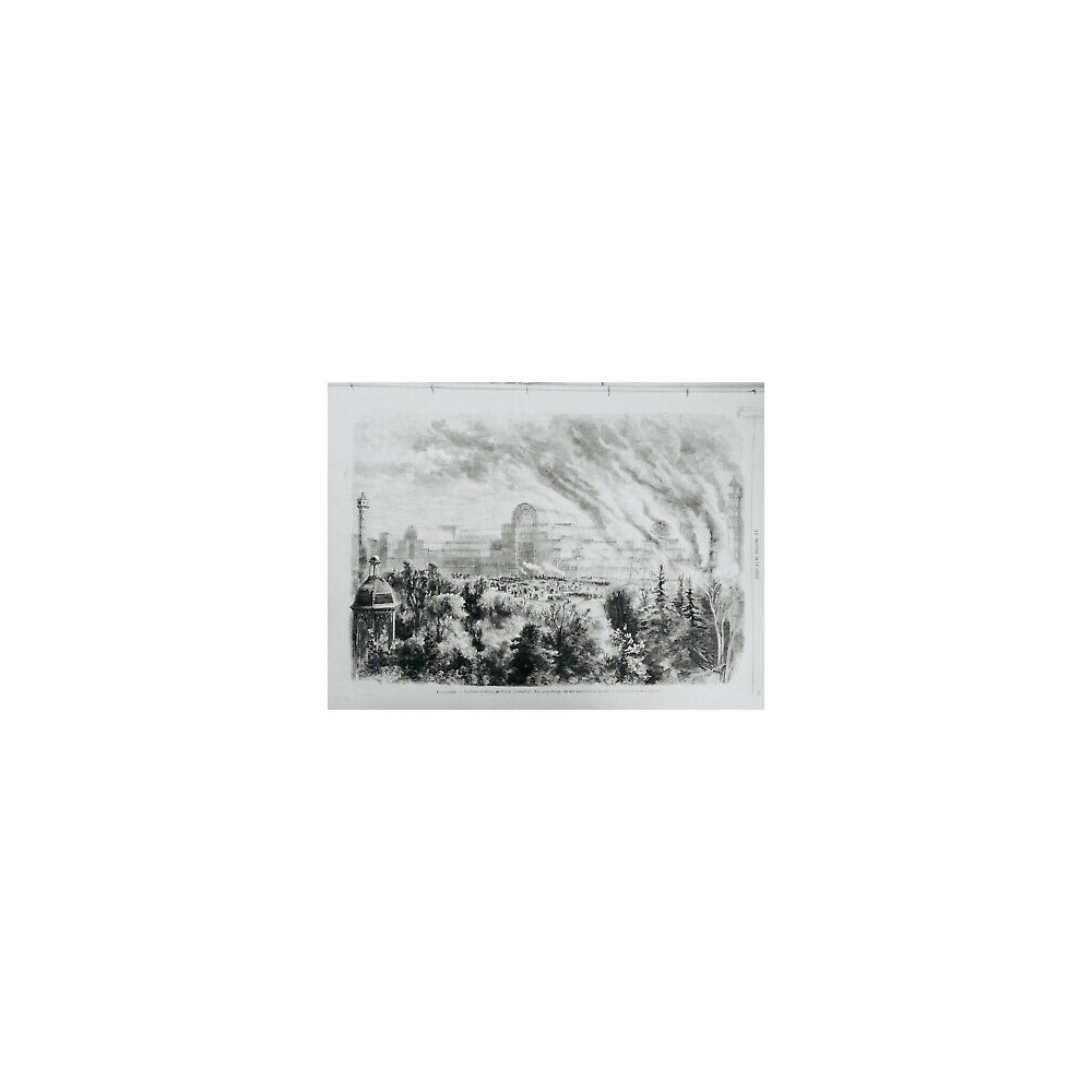 1867 MI ANGLETERRE INCENDIE PALAIS CRISTAL SYDENHAM