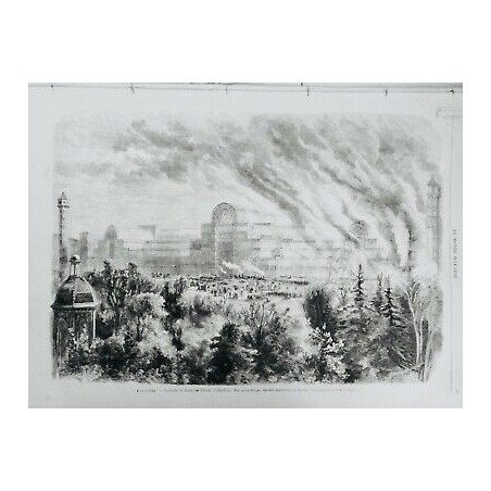 1867 MI ANGLETERRE INCENDIE PALAIS CRISTAL SYDENHAM