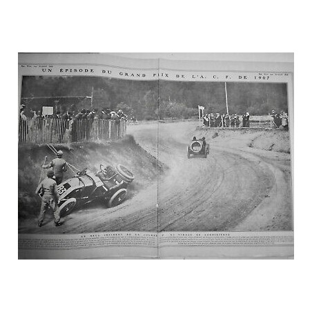 1908 COURSE VOITURE CIRCUIT GRAND PRIX ACF INCIDENT LONDINIERES