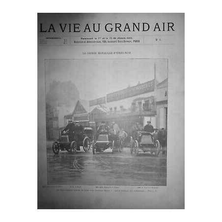 1904 COURSE VOITURE CIRCUIT MARSEILLE HYERES NICE GAGNANTS KNYFF HOURGIERE POGNO