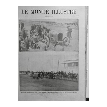 1912 COURSE VOITURE CIRCUIT GRAND PRIX AUTOMOBILE CLUB BOILLOT VAINQUEUR