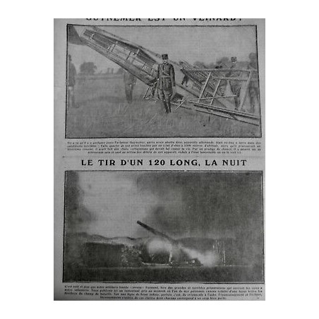 1916 E GUYNEMER VEINARD CHUTE AVION AILES OBUS ATTERRISSAGE SAIN SAUF