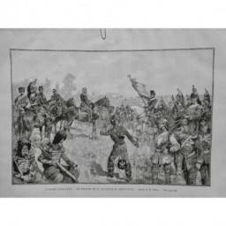 1895 UI BATAILLE REZONVILLE CHARGE BRIGADE BREDOW CUIRASSIER UHLAN CHEVAUCHEE