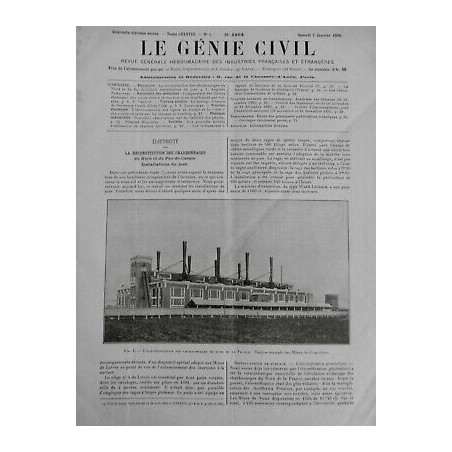 1926 GC ELECTRIFICATION CHARBONNAGES NORD FRANCE STATION MINES COURRIERES