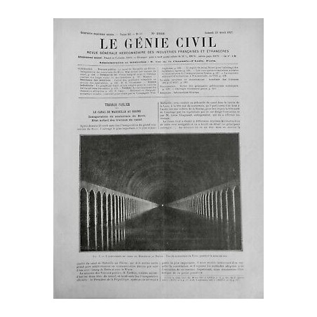 1927 GC ACHEVEMENT CANAL MARSEILLE AU RHONE SOUTERRAIN ROVE MISE EN EAU