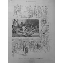 1892 JARDIN ACLIMATATION PRESENTATION ETRES HUMAINS CARAIBES INDIENS