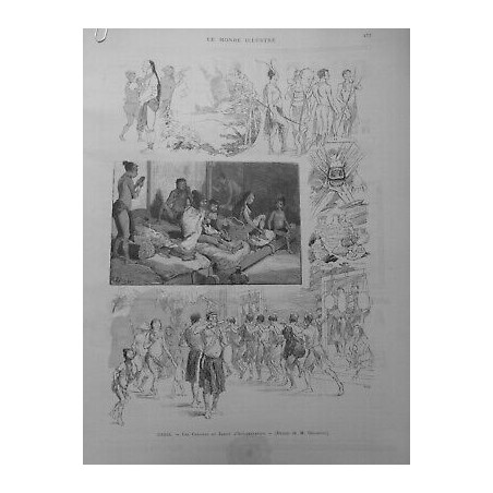 1892 JARDIN ACLIMATATION PRESENTATION ETRES HUMAINS CARAIBES INDIENS