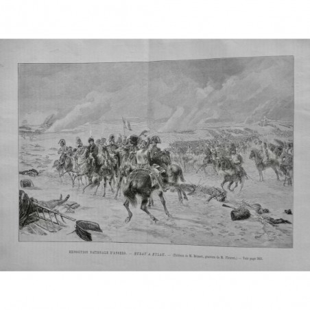 1895 UI MURAT EYLAU TABLEAU BRISSET ESCADRON CHARGEMENT COLONNE GRENADIER RUSSE