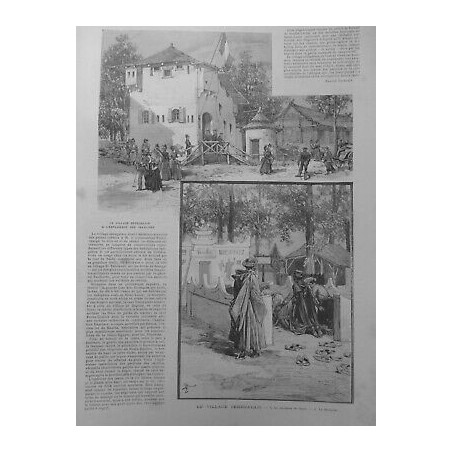 1889 JARDIN ACLIMATATION PRESENTATION ETRES HUMAINS VILLAGE SENEGALAIS