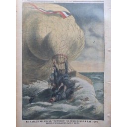 1910 PJ BALLON ALLEMAND POMMERN PERDU BALTIQUE PASSAGERS TUES