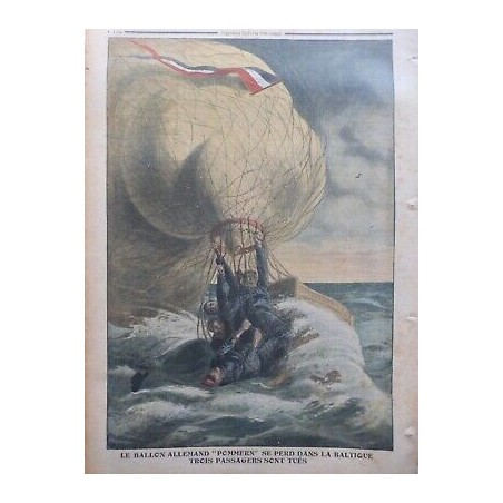 1910 PJ BALLON ALLEMAND POMMERN PERDU BALTIQUE PASSAGERS TUES