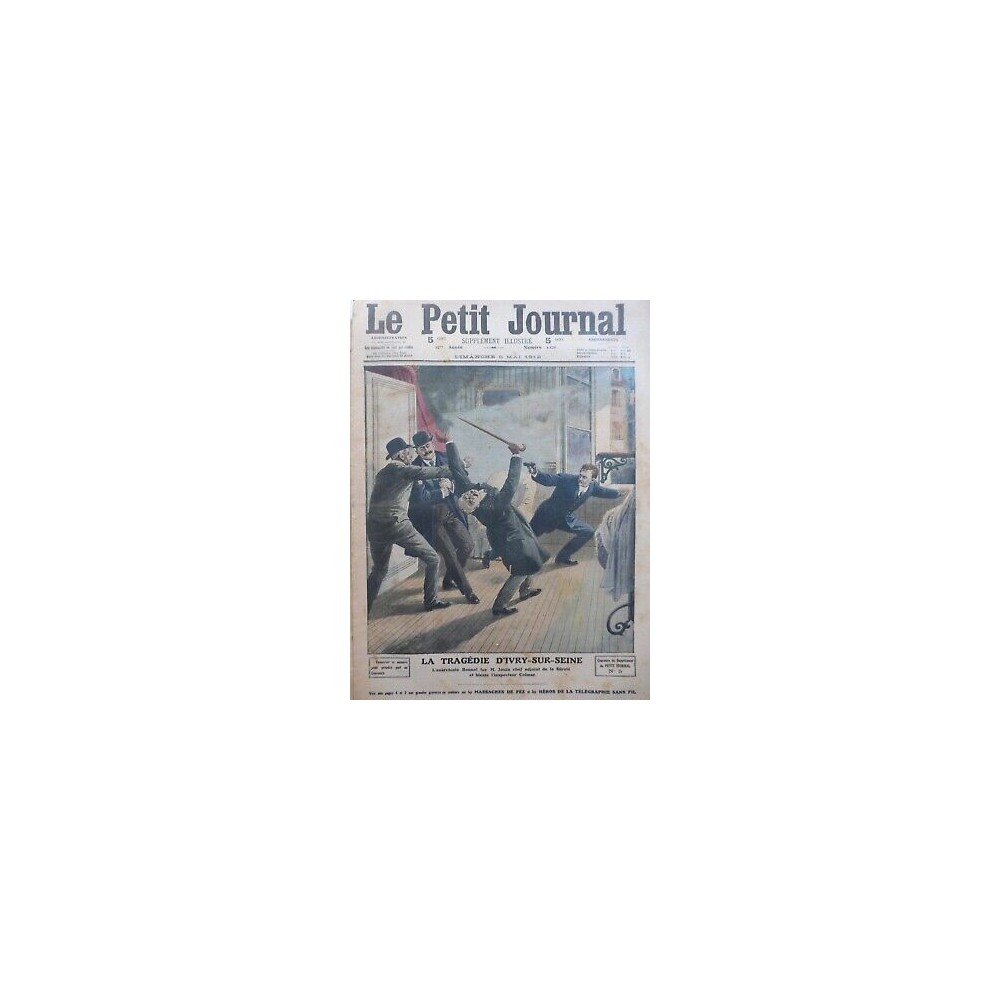 1912 PJ TRAGEDIE IVRY SUR SEINE ANARCHISTE BONNOT TUE M.JOUIN ADJOINT SURETE