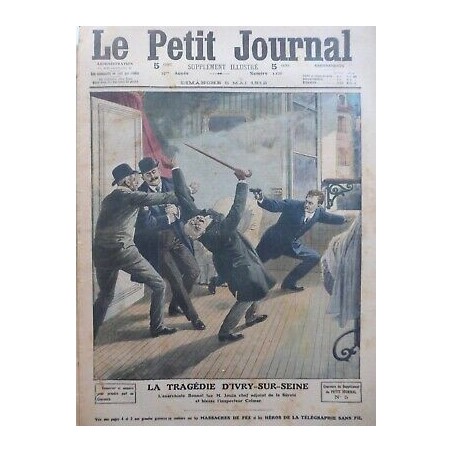 1912 PJ TRAGEDIE IVRY SUR SEINE ANARCHISTE BONNOT TUE M.JOUIN ADJOINT SURETE