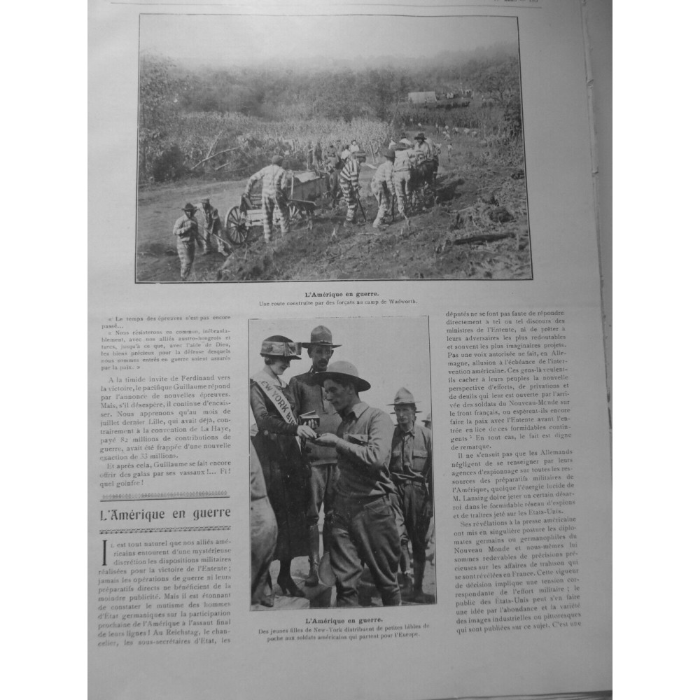 1917 FI GUERRE AMERIQUE DISTRIBUTION BIBLE FORCATS CAMP WADWORTH ROUTE