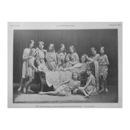 1909 I DANSEUSES ISADORA DUNCAN EVELES ECOLE DANSE PHOTO PAUL BERGER